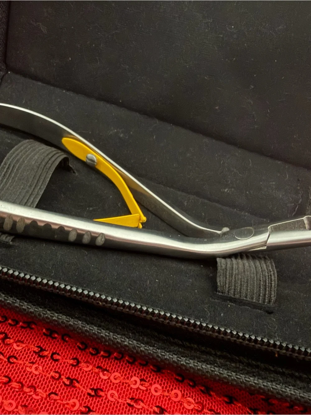 Compact Black Heat-Tool Travel Case with Yellow Logo